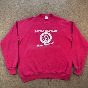 Vintage Jerzees Valparaiso University Little Harvard Midwest Sweatshirt XL Red
